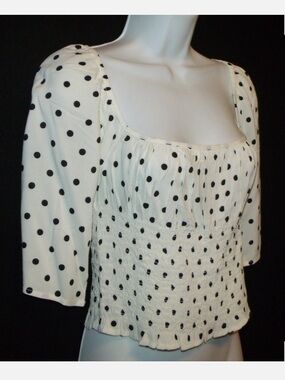 Nordstrom BP. & Claudia Sulewski collab polka dot square neck ruched top